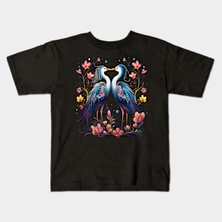 Heron Couple Valentine Kids T-Shirt